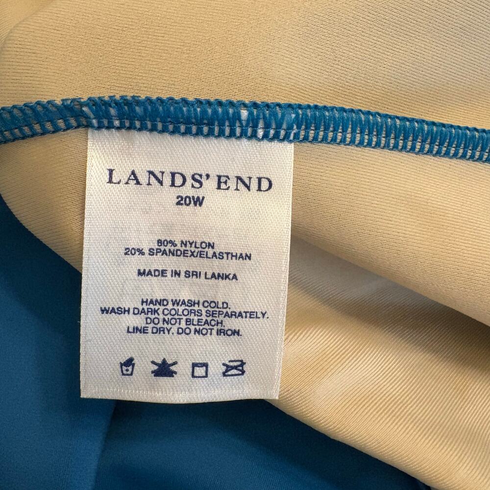 Lands’ End Plus Size Tankini Set 18W 20W Blue Aqua Molded Cup Swim Top Bottom - Picture 5 of 14